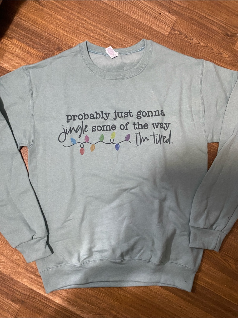 Jerzees Light Sage Green Graphic Crewneck Sweatshirt